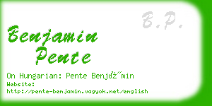 benjamin pente business card